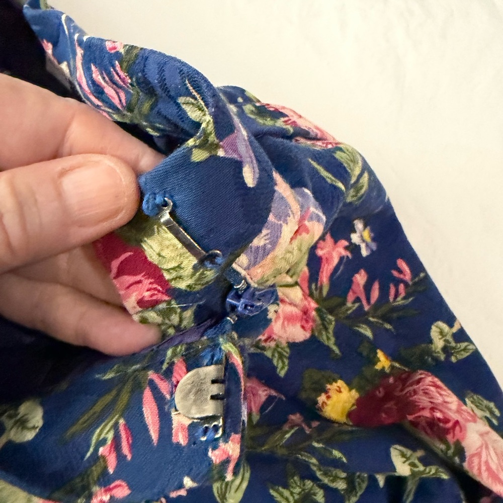 VINTAGE Cotton Jacquard Floral Midi Skirt Cottage‎ Floral 12 M - Picture 7 of 12